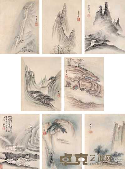 梅清 诂岚霄汉册 册页（八开） 35×27cm×8
